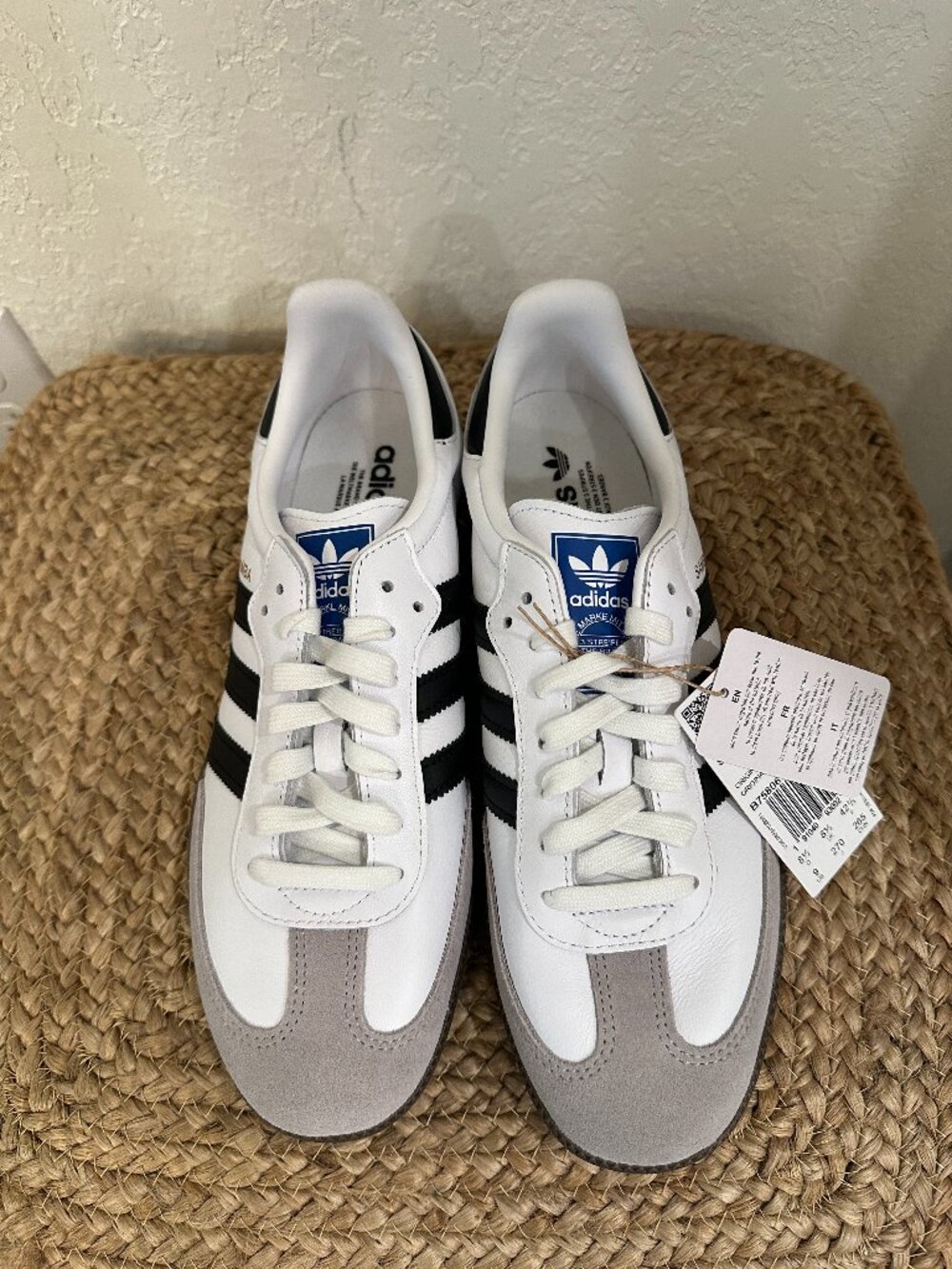 NWT Adidas Samba OG White Black Sneakers - Picture 2 of 6